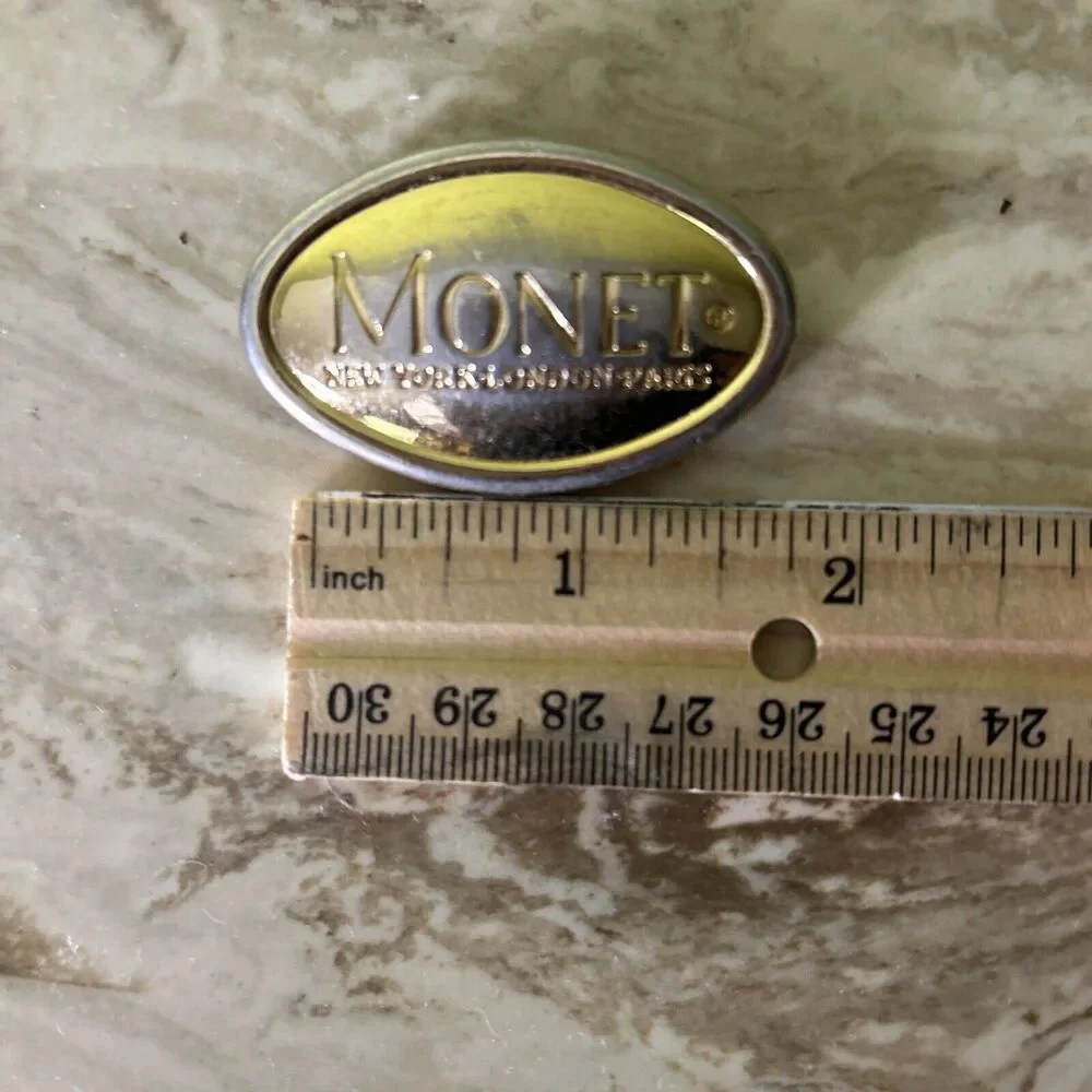 Monet Jewelry Work Pin Brooch FLAWED-Extremely Tarnished